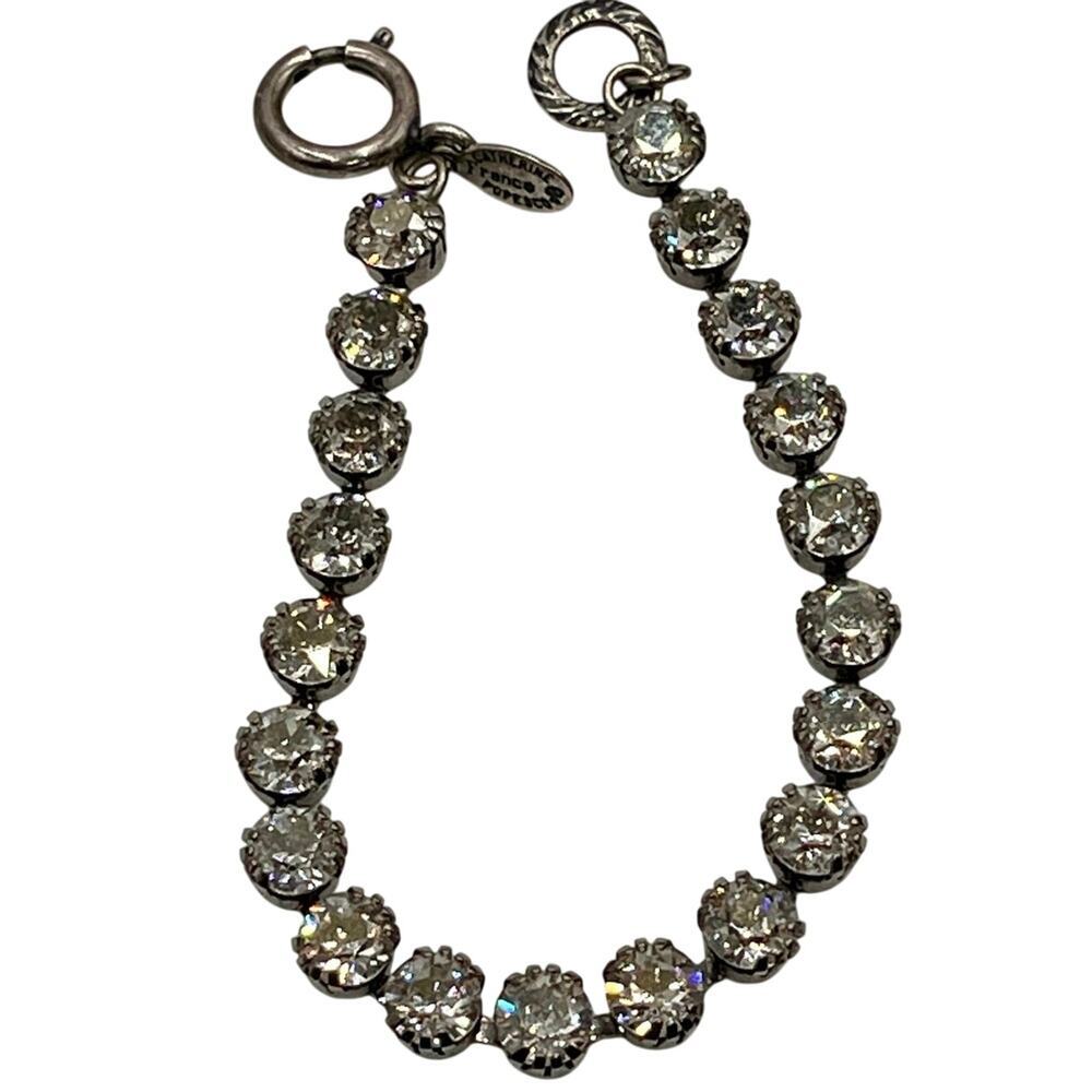 Catherine Popesco La Vie Parisienne Sterling‎ Plated Sparkling Crystal Bracelet - Picture 2 of 7